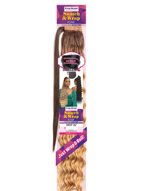 Janet Collection Remy Illusion Snatch Wrap Ponytail - DEEP 34