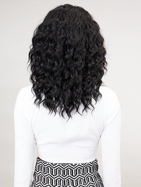 Janet Collection Luscious Remy Indian Human Hair Wet & Wavy HD 360 Lace Wig - FRENCH DEEP