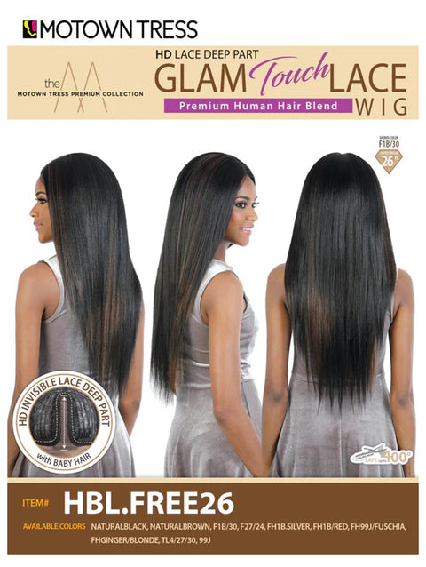 Motown Tress Premium Human Hair Blend Glam Touch Lace Wig - HBL.FREE26