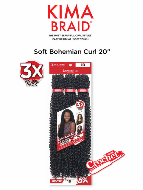 Harlem 125 Kima 3X SOFT BOHEMIAN CURL Crochet Braid 20