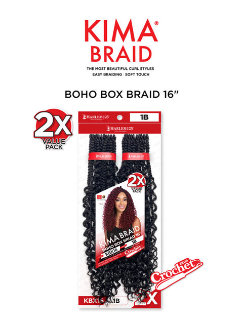 Harlem 125 Kima 2X BOHO BOX BRAID Crochet Braid 16