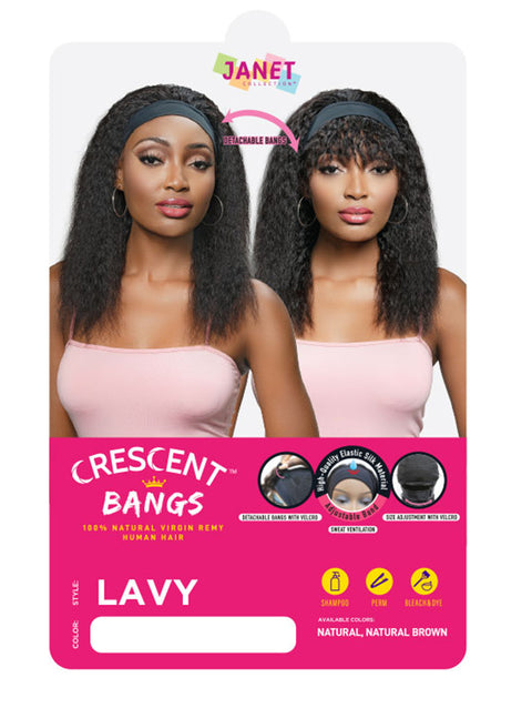 Janet Collection 100% Human Hair Crescent Band Wig - LAVY