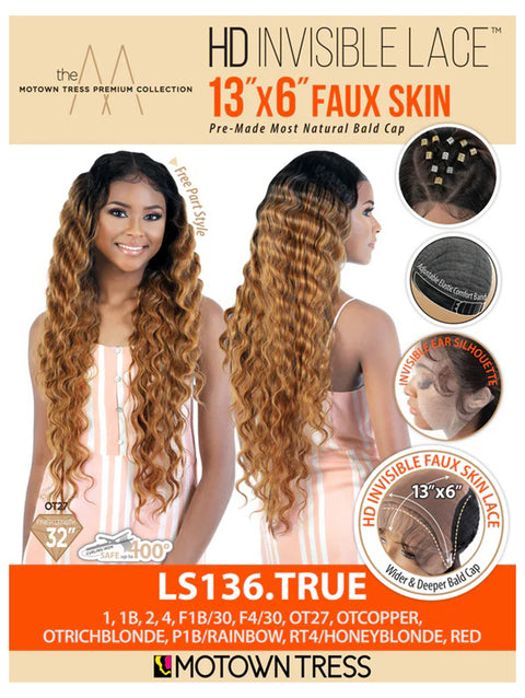 Motown Tress Premium Synthetic 13x6 Faux Skin HD Invisible Lace Wig - LS136.TRUE