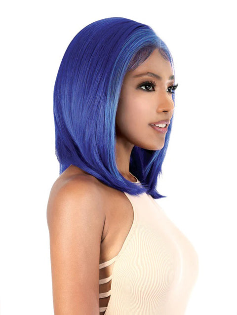 Motown Tress Premium Synthetic 13x7 HD Invisible Fake Scalp Lace Wig - LS137.BLUE