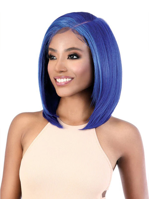 Motown Tress Premium Synthetic 13x7 HD Invisible Fake Scalp Lace Wig - LS137.BLUE