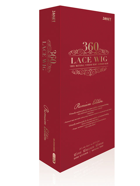 Janet Collection Natural Virgin Remy Human Hair 360 Lace Wig - NATURAL 22