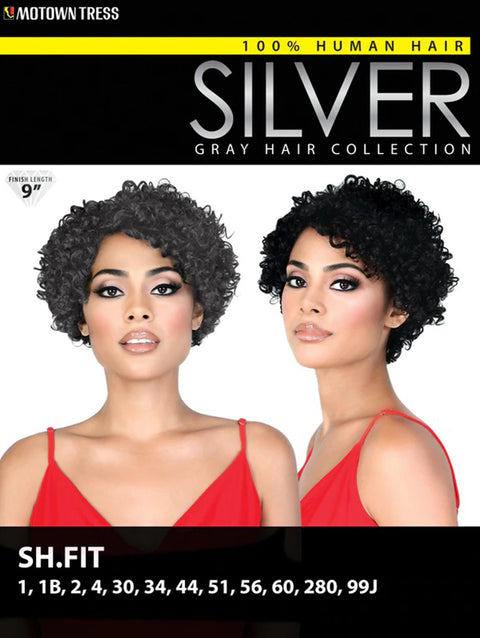 Motown Tress Human Hair Silver Gray Hair Collection Wig - SH.FIT