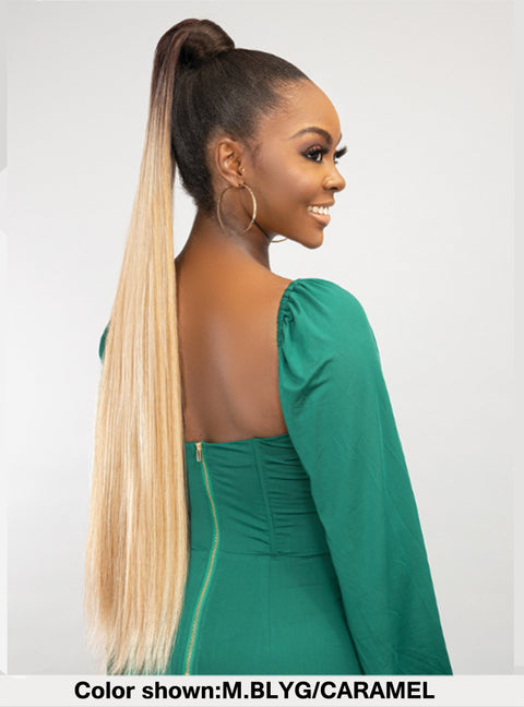 Janet Collection Remy Illusion Snatch Wrap Ponytail - STRAIGHT 34