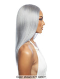 Mane Concept Trill 13A Human Hair HD Pre-Colored Lace Front Wig - TROC211 13A ICY GREY STRAIGHT