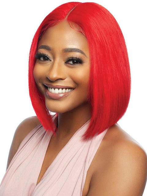 Mane Concept Trill 13A Human Hair HD 6" Deep Pre-Colored Lace Front Wig - RED STRAIGHT BOB TROC2330