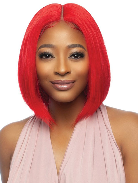 Mane Concept Trill 13A Human Hair HD 6" Deep Pre-Colored Lace Front Wig - RED STRAIGHT BOB TROC2330