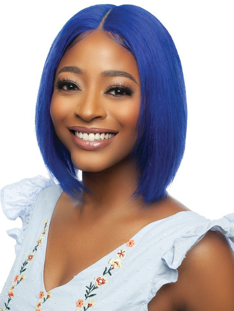 Mane Concept Trill 13A Human Hair HD 6" Deep Pre-Colored Lace Front Wig - ROYAL BLUE STRAIGHT BOB TROC2331