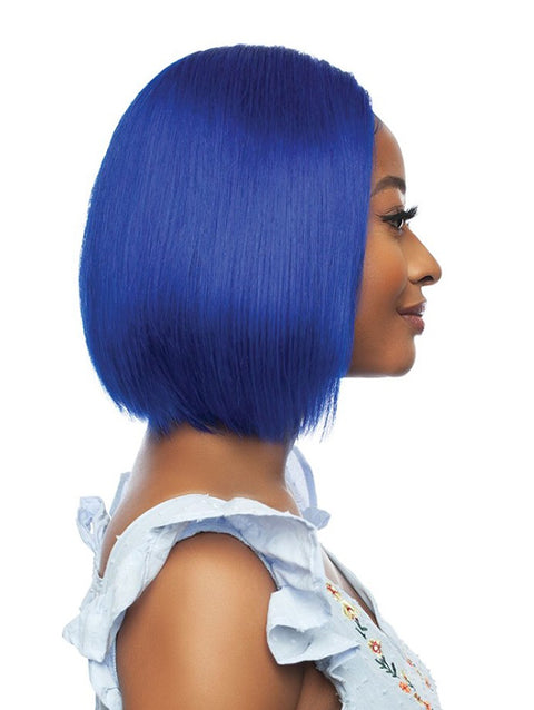Mane Concept Trill 13A Human Hair HD 6" Deep Pre-Colored Lace Front Wig - ROYAL BLUE STRAIGHT BOB TROC2331
