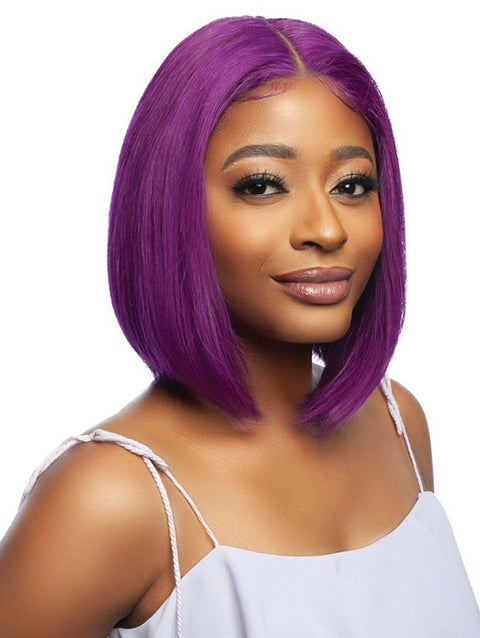 Mane Concept Trill 13A Human Hair HD 6" Deep Pre-Colored Lace Front Wig - RICH PURPLE STRAIGHT BOB TROC2332