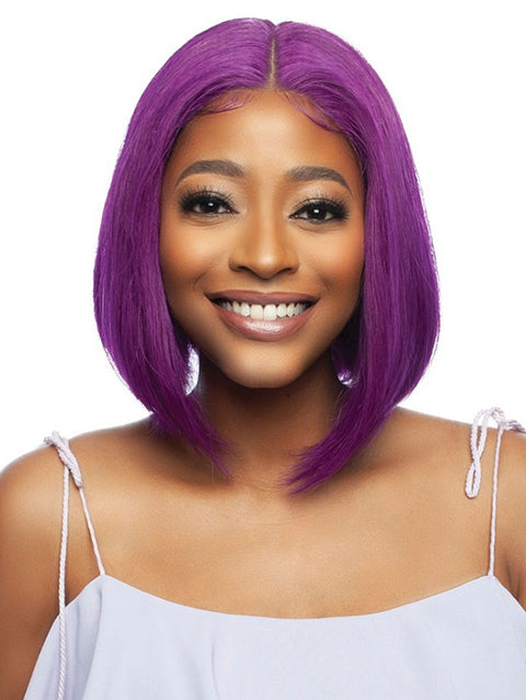 Mane Concept Trill 13A Human Hair HD 6" Deep Pre-Colored Lace Front Wig - RICH PURPLE STRAIGHT BOB TROC2332