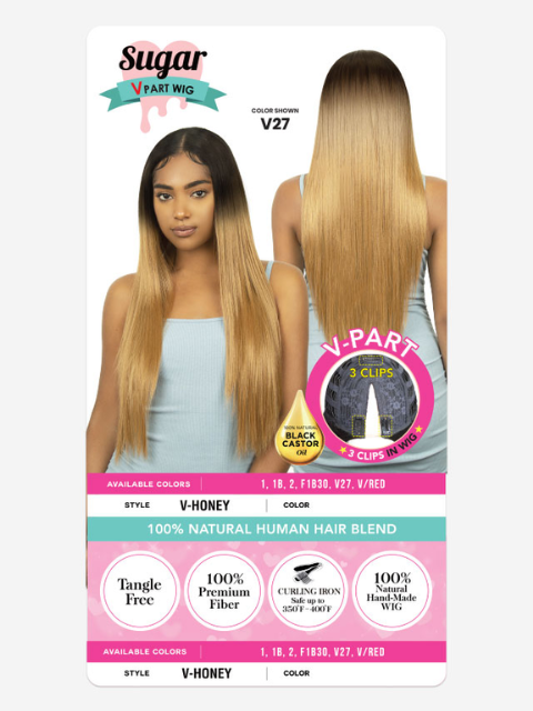 R&B Collection Sugar Blended Human Hair V Part Wig - V-HONEY