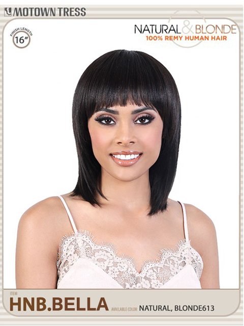 Motown Tress Natural & Blonde Remy Human Hair Wig - HNB.BELLA