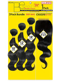 Beshe 7A+ Be Bundle Human Hair BODY WAVE Weave with 3x5 Lace Closure (H7.35BD)