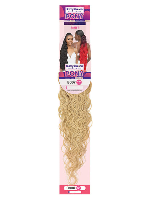 SALE! Janet Collection Remy Illusion Ponytail - BODY 32"