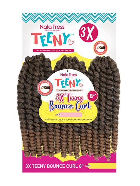Janet Collection Nala Tress 3X TEENY BOUNCE CURL Crochet Braid 8