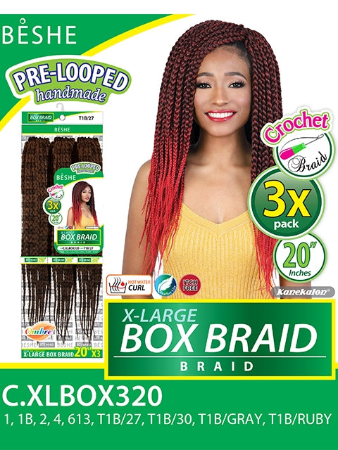 Beshe Pre-Looped 3X X-LARGE BOX BRAID Crochet Braid 20