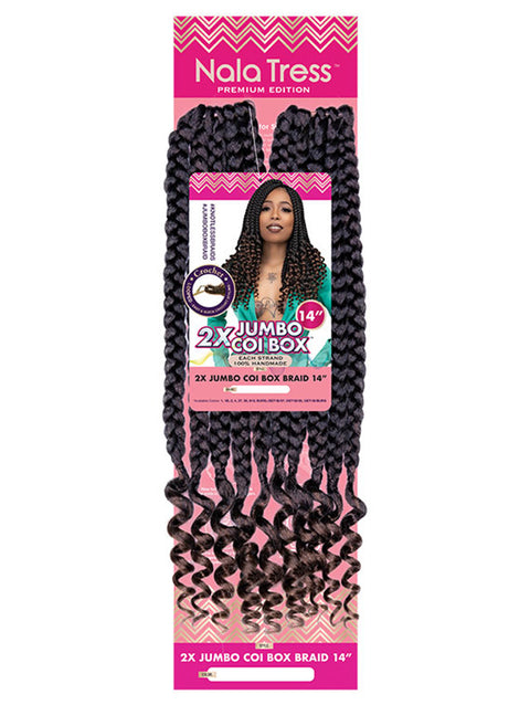 Janet Collection Nala Tress 2X JUMBO COI BOX BRAID Crochet Braid 14