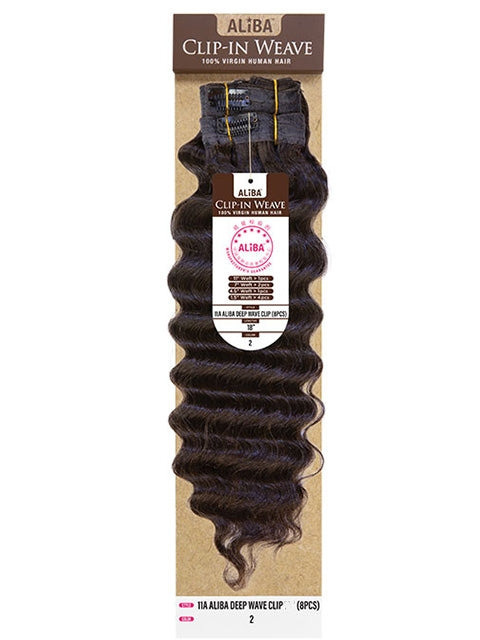 Janet Collection 100% Virgin Human Hair 11A Aliba DEEP WAVE Clip-In Weave 8pc