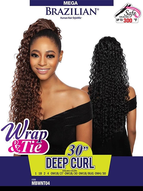 Mane Concept Mega Brazilian Wrap&Tie Drawstring - DEEP CURL 30