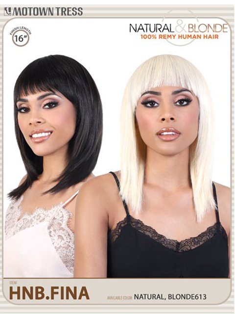 Motown Tress Natural & Blonde Remy Human Hair Wig - HNB.FINA