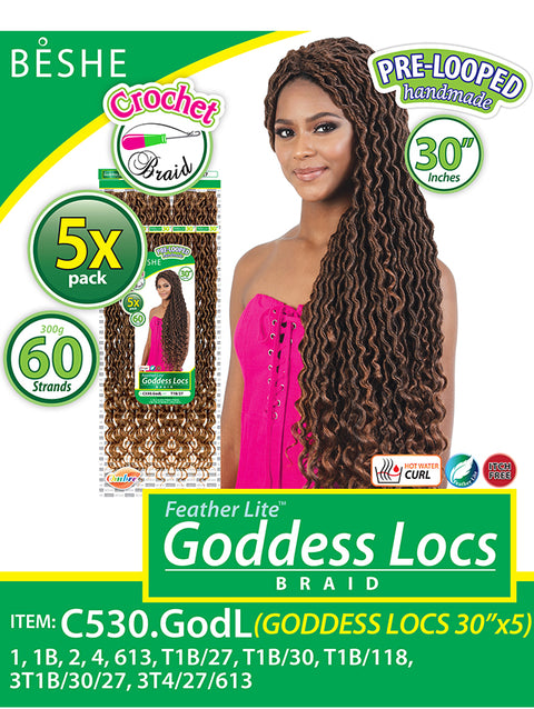 Beshe Feather Lite 5X GODDESS LOCS Crochet Braid 30 C530.GODL