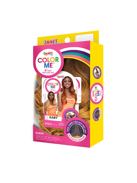 Janet Collection Color Me 6 inch Deep Center Part Lace Front Wig - GABY