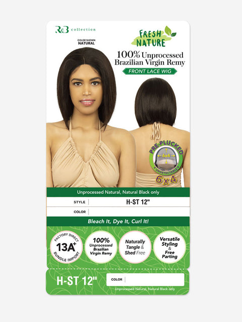 R&B Collection 100% Unprocessed Human Hair Pre-Plucked 6x4 Lace Front Wig - H-STRAIGHT 12