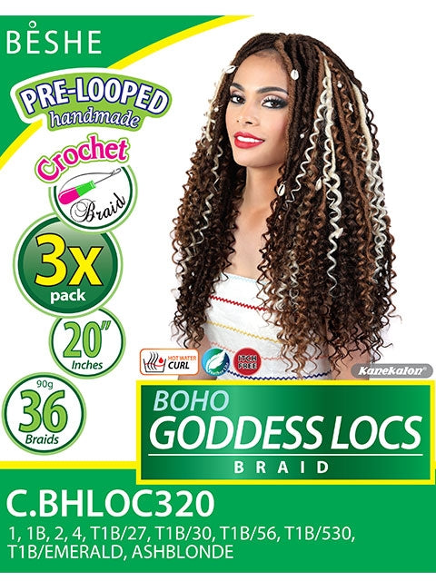Beshe Pre-Looped 3X BOHO GODDESS LOCS Crochet Braid 20
