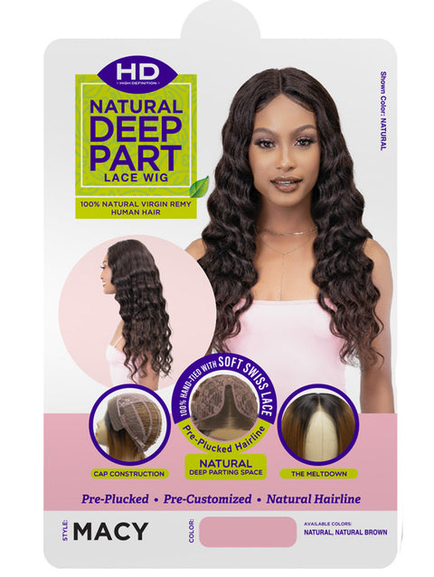 Janet Collection 100% Remy Human Hair Deep Part HD Lace Wig - MACY