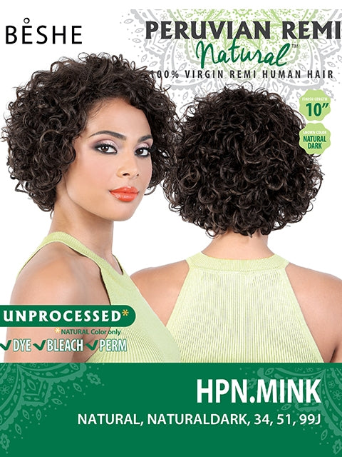 Beshe Peruvian Remi Natural 100% Human Hair Wig - HPN.MINK