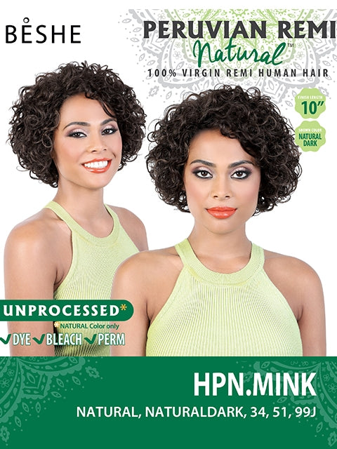 Beshe Peruvian Remi Natural 100% Human Hair Wig - HPN.MINK