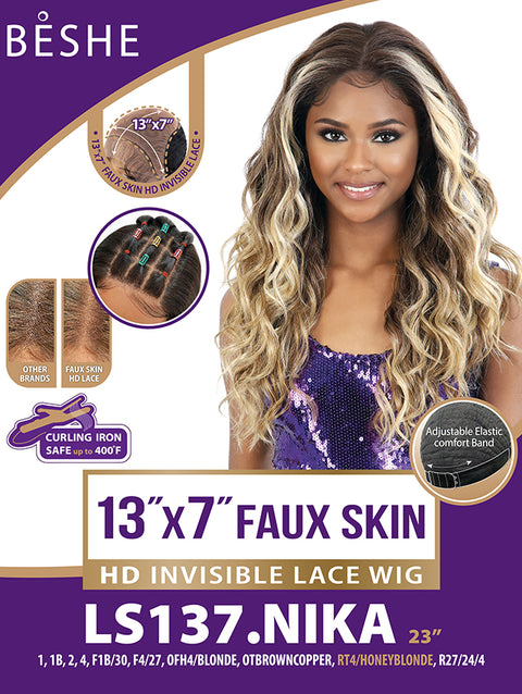 Beshe Premium Synthetic 13x7 HD Invisible Faux Skin Lace Wig - LS137.NIKA