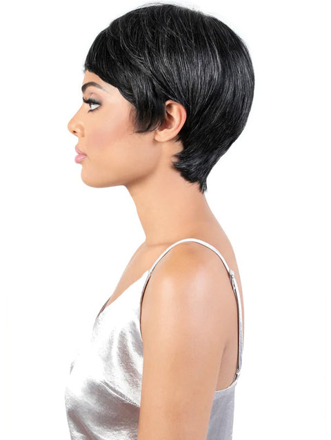 Motown Tress Human Hair Silver Gray Hair Collection Wig - SH.PIXIE