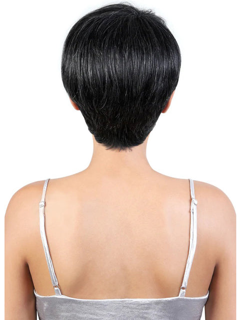 Motown Tress Human Hair Silver Gray Hair Collection Wig - SH.PIXIE