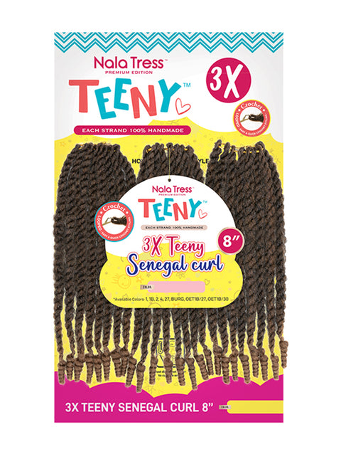 Janet Collection Nala Tress 3X TEENY SENEGAL CURL Crochet Braid 8