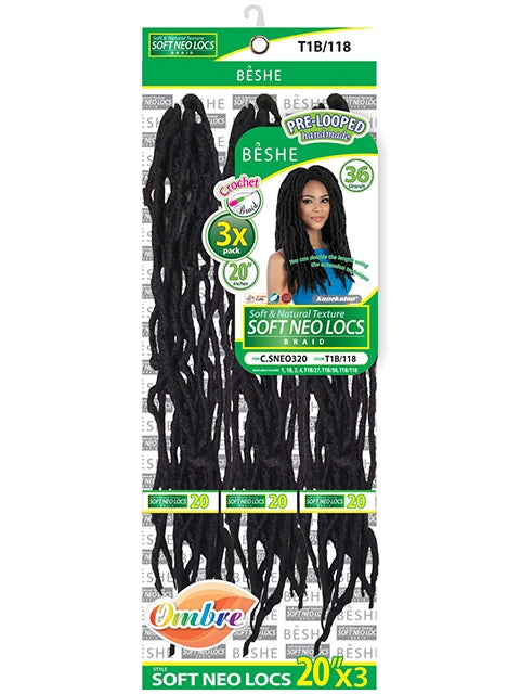 Beshe Pre-Looped 3X SOFT NEO LOCS Crochet Braid 20