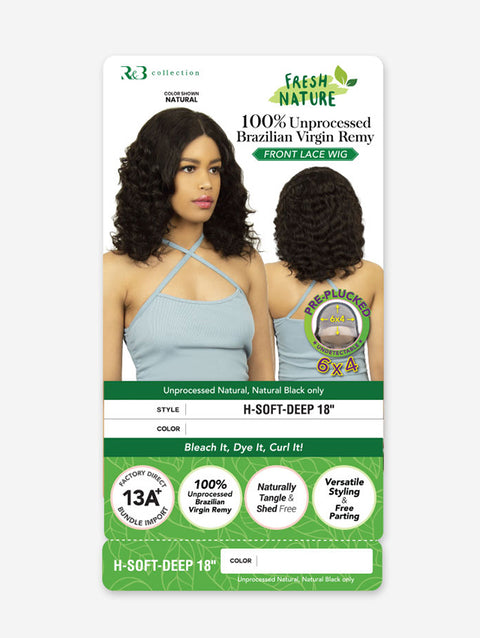 R&B Collection 100% Unprocessed Human Hair Pre-Plucked 6x4 Lace Front Wig - H-SOFT-DEEP 18