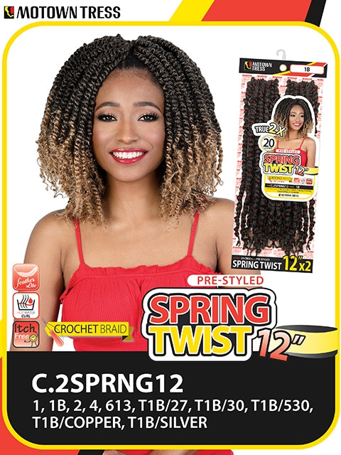 Motown Tress 2X SPRING TWIST Crochet Braid 12 (C.2SPRNG12)