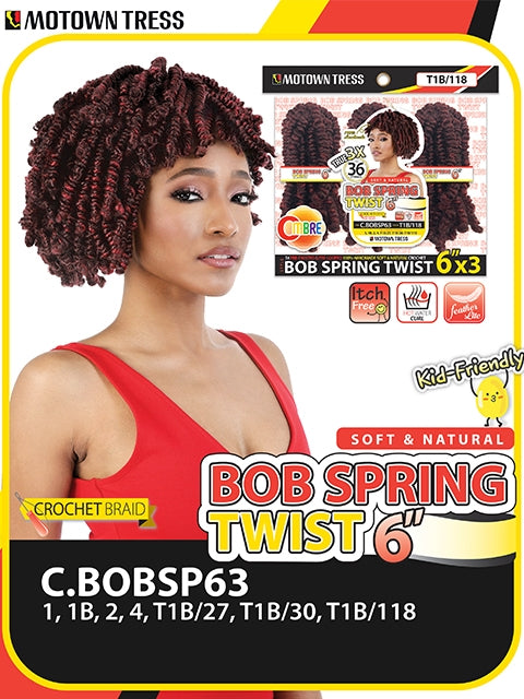 Motown Tress 3X BOB SPRING TWIST Crochet Braid 6 (CBOBSP63)