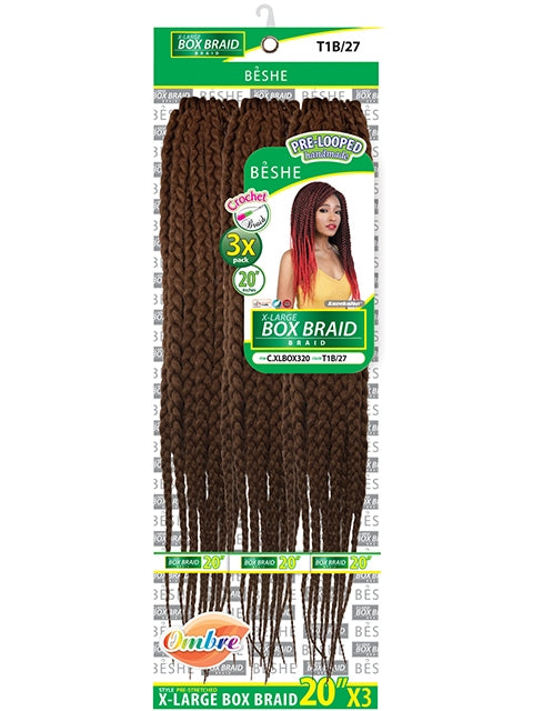 Beshe Pre-Looped 3X X-LARGE BOX BRAID Crochet Braid 20